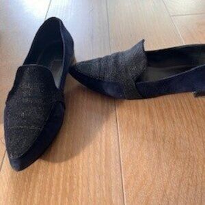 Stuart Weitzman Suede Navy Blue Loafers